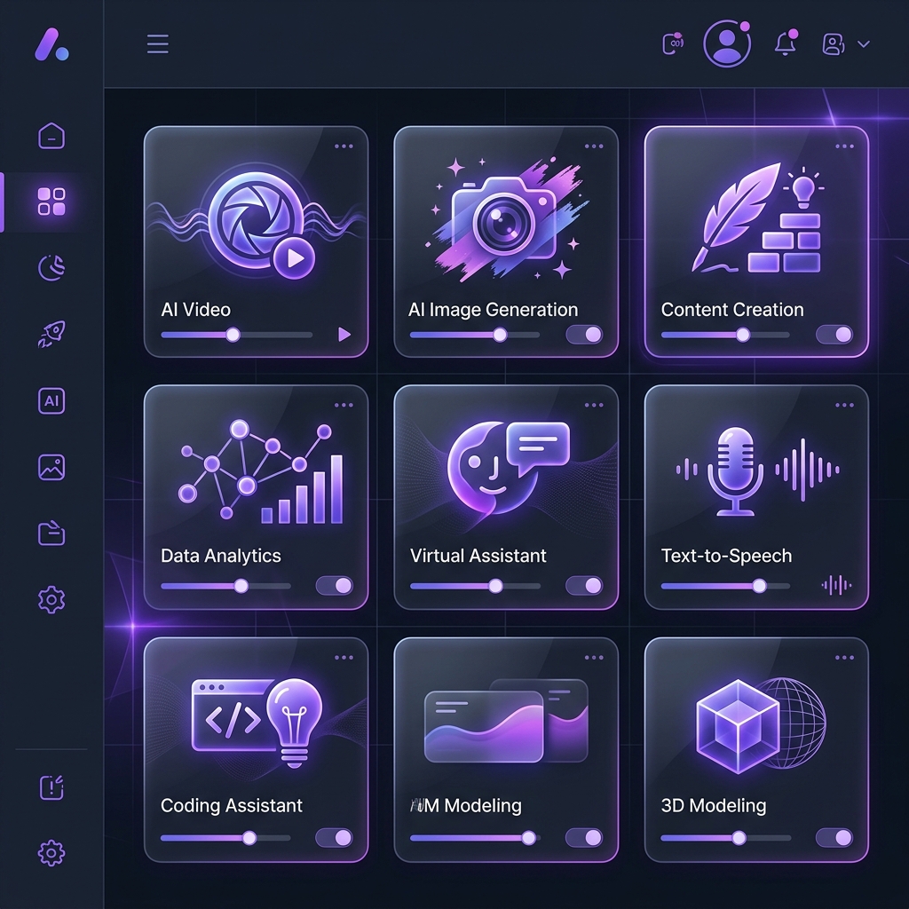 ZanZora AI Tools Dashboard Mockup